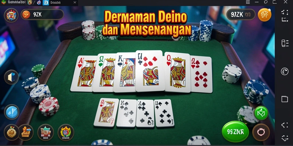 Screenshot 9ZK menampilkan gameplay Domino yang seru dan interaktif.