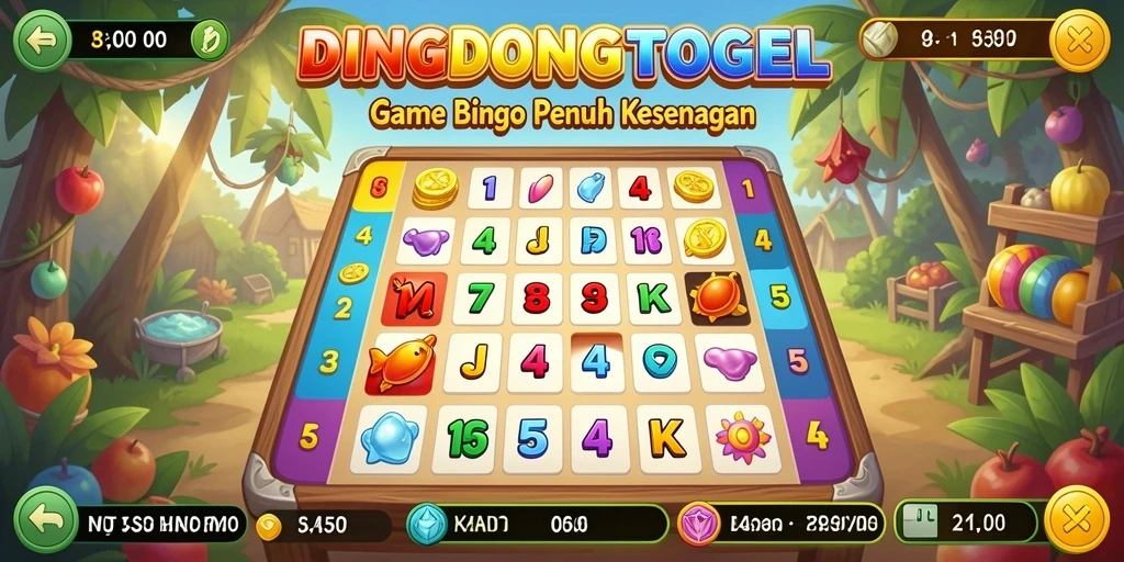 Tampilan gameplay seru di DINGDONGTOGEL dengan kartu Bingo.