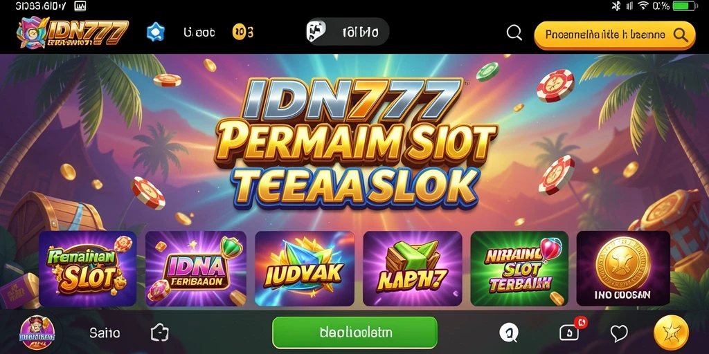 Tangkapan layar utama IDN777 menampilkan gameplay slot yang seru dan mengasyikkan.