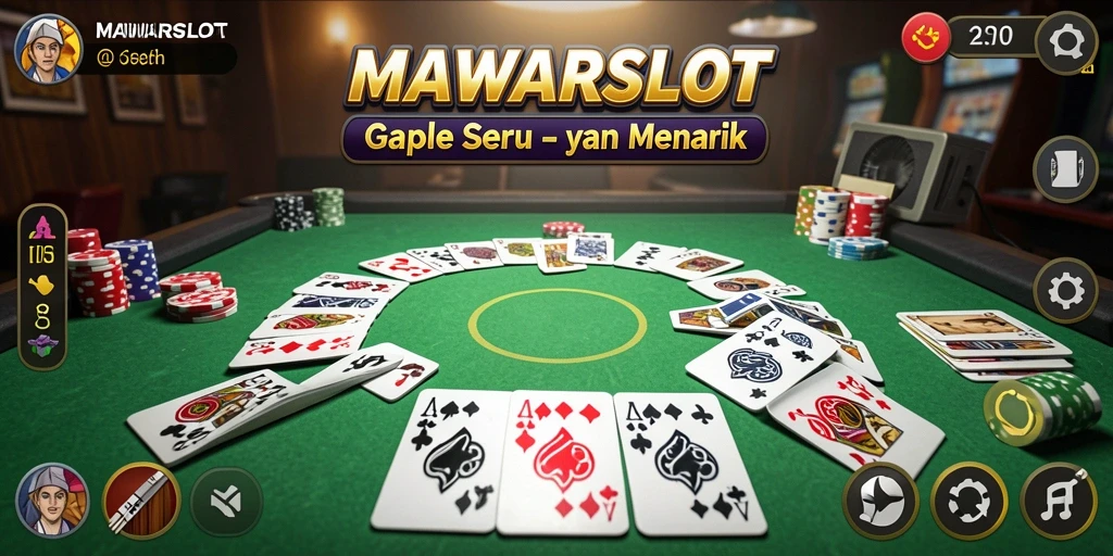 Tampilan gameplay seru dalam permainan Gaple MAWARSLOT.