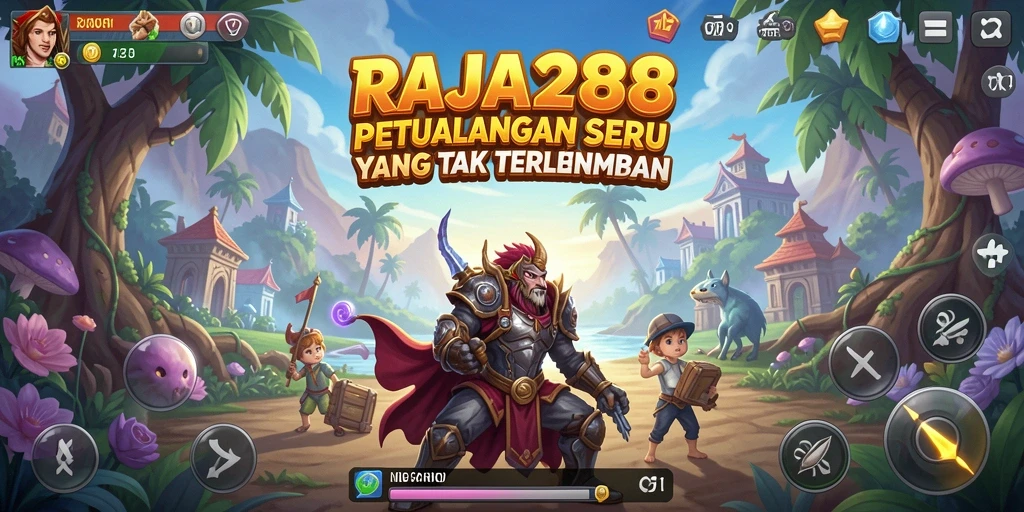 Tangkapan layar utama RAJA288 menampilkan aksi petualangan yang mendebarkan.