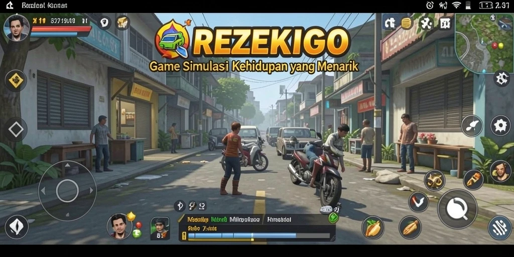Tampilan gameplay REZEKIGO yang mengasyikkan dengan interaksi sosial.